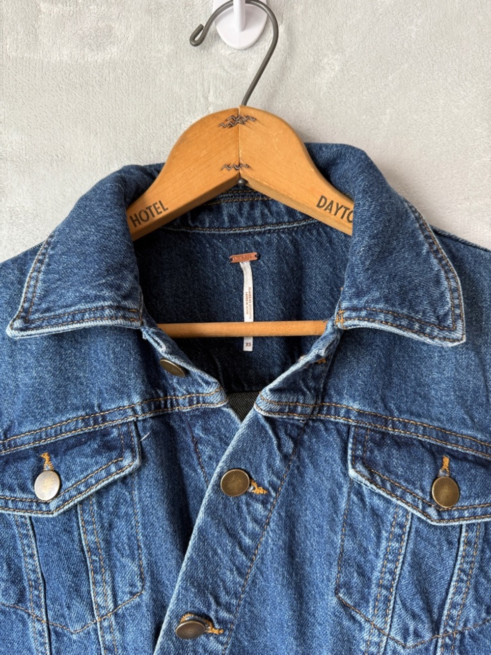 Free People The City Denim Mini Dress Women’s XS Blue Button Front Short Sleeve - Picture 7 of 16